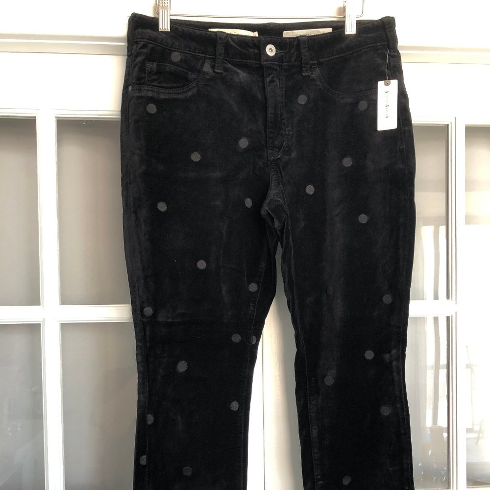 Black Corduroy Anthropologie Patterned Jeans